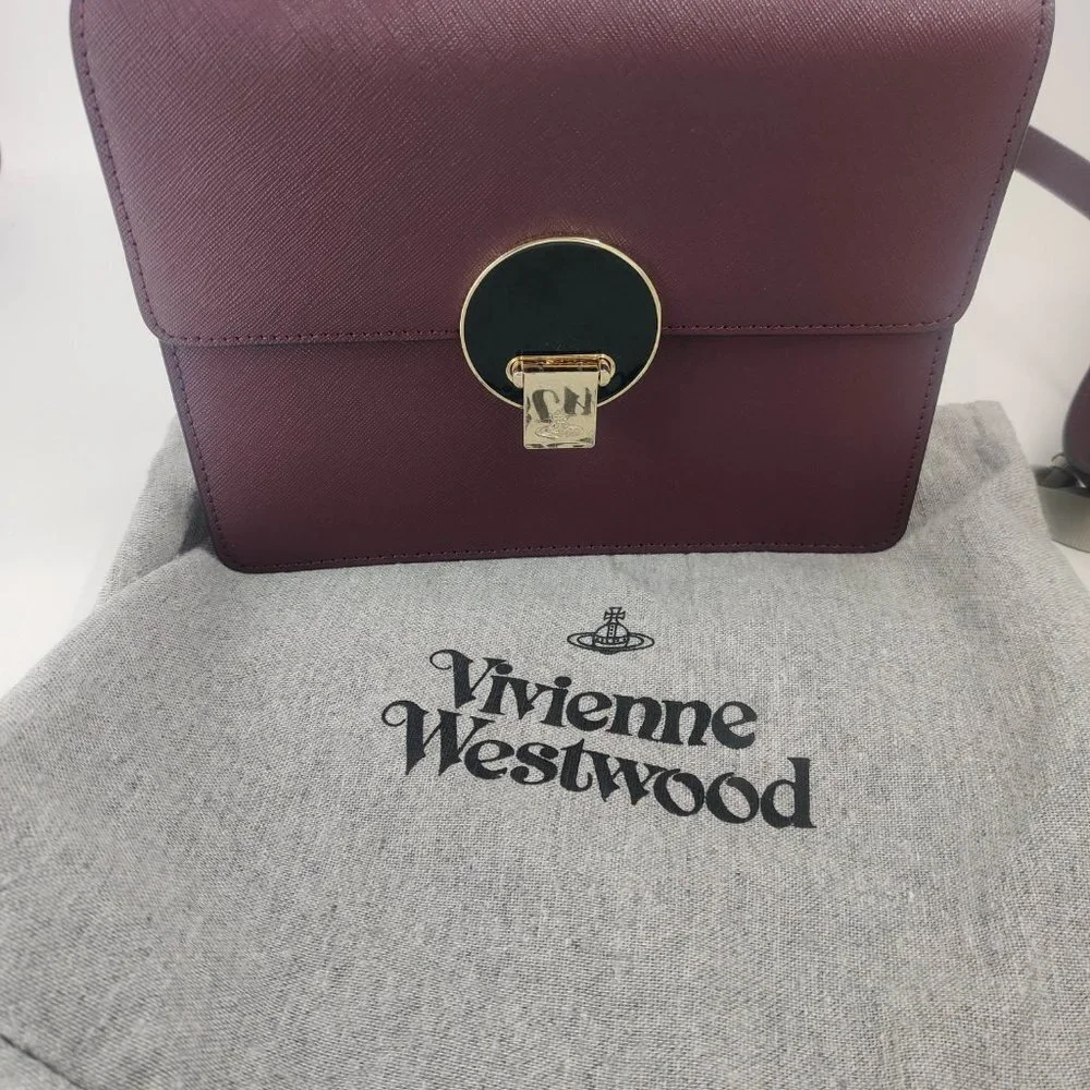Vivienne Westwood Opio Saffiano Small Shoulder Bag in Bordeaux